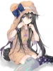 Anime CG Anime Pictures      114244
animal ears black hair blue eyes blush boots hoodie long ribbon tail thigh highs   anime picture