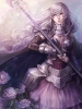 Anime CG Anime Pictures      110086
cloak dress flower gloves long hair polearm purple eyes   anime picture