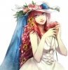 Naruto : Uzumaki Kushina 110726
blue eyes curly hair dress flower hat headdress long red smile   anime picture
