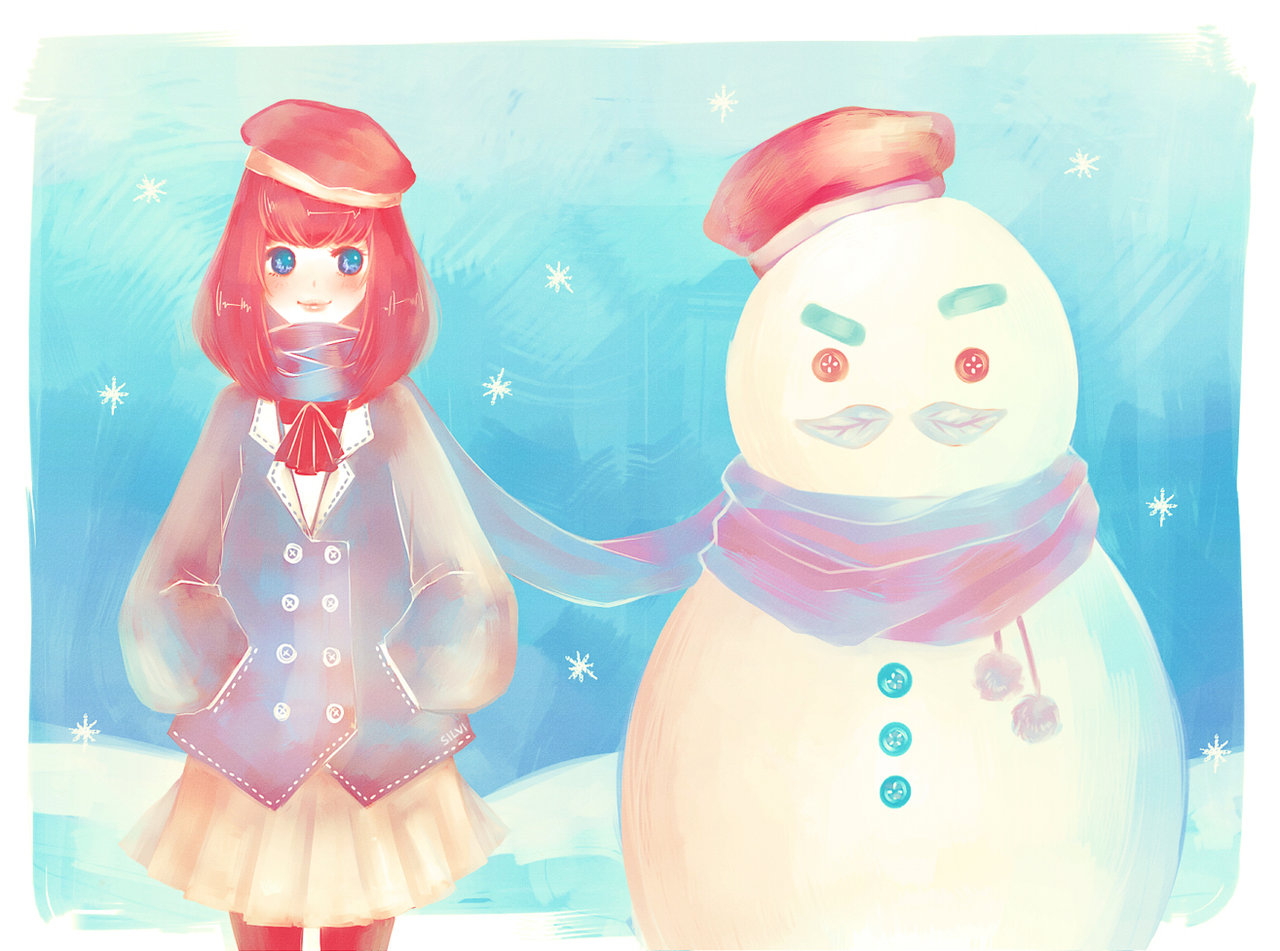 Снеговик аниме арт