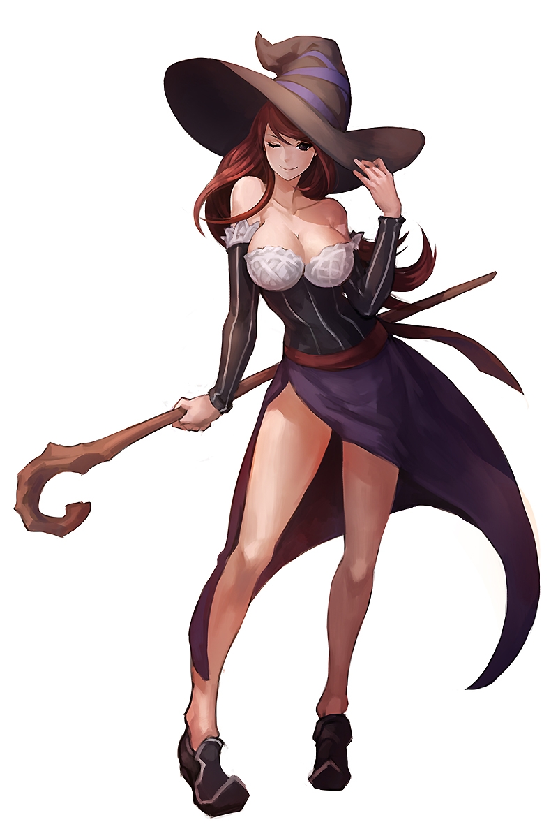 Dragons, Crown, Sorceress, brown, eyes, long, hair, smile, staff, wink, wit...