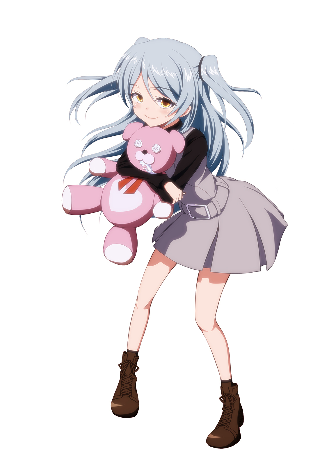 Akuma, Riddle, Kirigaya, Hitsugi, boots, grey, hair, long, smile, teddy, ye...