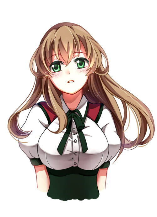 Gokukoku, Brynhildr, Takatori, Kotori, blush, brown, hair, green, eyes, lon...