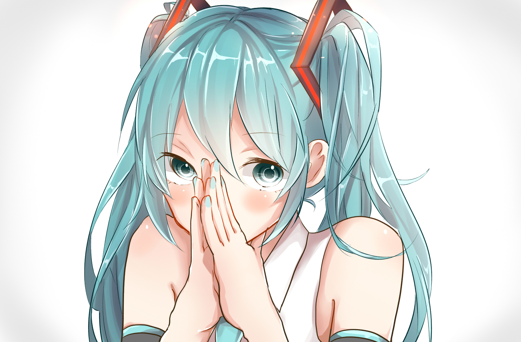 Vocaloid, Hatsune, Miku, blue, eyes, hair, blush, long, twin, tails, , , anime, picture, , |, , , pictures