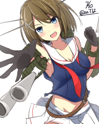 Kantai Collection : Maya 180225
 666788  kantai collection  maya   ( Anime CG Anime Pictures      ) 180225   : a.a
anthropomorphism blue eyes brown hair gloves hairpins seifuku short weapon   anime picture
