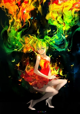 Vocaloid : Hatsune Miku 180238
 666802  vocaloid  hatsune miku   ( Anime CG Anime Pictures      ) 180238   : Kui  Pixiv3735637 
butterfly dress fire green eyes hair high heels long smile twin tails   anime picture