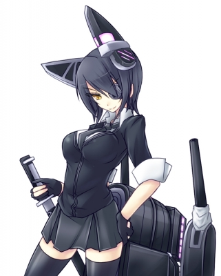 Kantai Collection : Tenryuu 180274
 666840  kantai collection  tenryuu   ( Anime CG Anime Pictures      ) 180274   : Hisui  Pixiv197778 
anthropomorphism black hair eyepatch gloves short skirt smile sword thigh highs tie weapon yellow eyes   anime picture