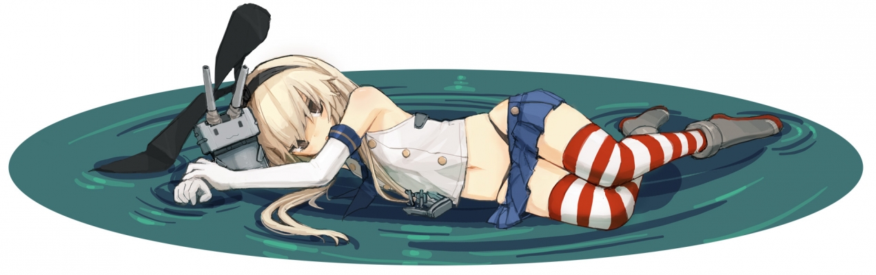 Kantai Collection : Rensouhou chan Shimakaze 180347
 666914  kantai collection  rensouhou chan shimakaze   ( Anime CG Anime Pictures      ) 180347   : deadflow
:3 anthropomorphism bikini black eyes blonde hair boots gloves band long skirt thigh highs water weapon   anime picture