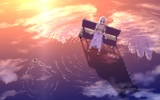 Anime CG Anime Pictures      180202
blonde hair blue eyes blush hairpins long sandals skirt sunset surprised water   anime picture