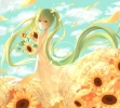 Vocaloid : Hatsune Miku 180256
flower green eyes hair long sky smile sundress twin tails   anime picture