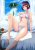 Anime CG Anime Pictures      180255
barefoot beverage bikini blue eyes blush brown hair flower jewelry short sky smile tree water   anime picture