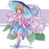 Vocaloid : Kagamine Rin 180288
blonde hair blue eyes boots cloak dress flower hairpins ribbon short twin tails umbrella water   anime picture