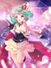 Macross Frontier : Ranka Lee 180290
blush choker feather gloves green hair red eyes royalty short skirt thigh highs wings   anime picture