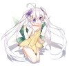 Anime CG Anime Pictures      180318
ahoge barefoot blush dress flower hairpins happy long hair pointy ears purple eyes twin tails white wings   anime picture