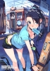Rail Wars! : Kashima Noa 180322
blue eyes hair blush choker ice cream jewelry ponytail shorts sweatdrop vehicle   anime picture