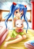 Fairy Tail : Charles Happy Wendy Marvell 180335
barefoot bed blue eyes hair blush dress happy hug long neko pillow smile twin tails   anime picture