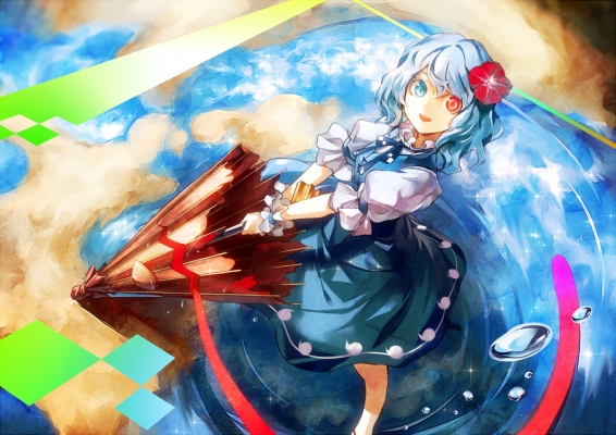Touhou : Tatara Kogasa 180377
 666945  touhou  tatara kogasa   ( Anime CG Anime Pictures      ) 180377   : Kozo.
blue eyes hair flower happy heterochromia red ribbon short skirt tongue umbrella water   anime picture