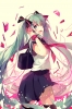 Vocaloid : Hatsune Miku 180412
blush green eyes hair happy long ribbon school bag seifuku thigh highs twin tails   anime picture