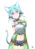 Sword Art Online : Sinon 180416
blue eyes hair blush neko mimi short shorts tail   anime picture
