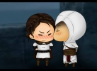 Assassins Creed : Altair ibn La Ahad Maria Thorpe 180421
blush braids brown hair chibi cloak couple dress hoodie kiss short   anime picture