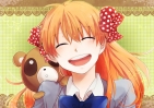 Gekkan Shoujo Nozaki kun : Sakura Chiyo 180450
ahoge animal blush happy long hair orange ribbon ^_^   anime picture