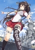 Kantai Collection : Yamato 180494
anthropomorphism black hair garter long ponytail purple eyes skirt sky smile thigh highs vehicle weapon   anime picture