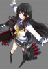 Kantai Collection : Isokaze 180496
anthropomorphism black hair blush long red eyes smile thigh highs uniform weapon   anime picture