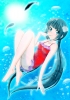 Nagi no Asukara : Shiodome Miuna 180526
animal barefoot black hair blue eyes blush jewelry long mizugi smile twin tails underwater   anime picture