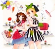 Anime CG Anime Pictures      180616
apron black hair blonde blue brown eyes chibi cooking flower food gloves group headdress orange short skirt smile tie tongue twin tails usa mimi   anime picture