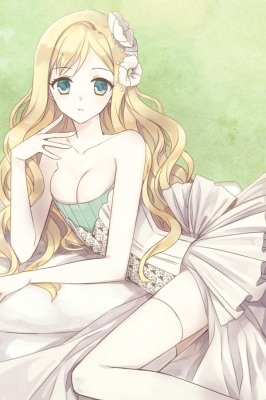 Anime CG Anime Pictures      180643
 667215   ( Anime CG Anime Pictures      ) 180643   : sirenoy
blonde hair dress flower green eyes long thigh highs   anime picture