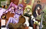 Akame ga Kill! : Akame Leone Mein Schere 180648
animal ears black hair blonde blush chinese dress gloves long megane pink purple eyes red smile sword twin tails yellow   anime picture