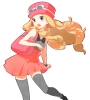 Pokemon : Serena  Pokemon  180638
blue eyes blush brown hair hat long skirt thigh highs   anime picture