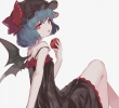 Touhou : Remilia Scarlet 180785
blue hair dress food hat red eyes short wings   anime picture