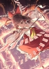 Touhou : Hakurei Reimu 180787
brown hair card magic miko orange eyes ribbon short skirt wand   anime picture