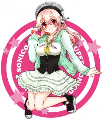 Super Sonico : Sonico 180975
 667558  super sonico  sonico   ( Anime CG Anime Pictures      ) 180975   : ryokuya
headphones jacket long hair pink red eyes skirt smile stars sweets   anime picture