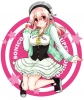 Super Sonico : Sonico 180975
headphones jacket long hair pink red eyes skirt smile stars sweets   anime picture
