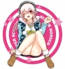 Super Sonico : Sonico 180977
boots happy headphones hoodie long hair pink red eyes skirt stars wink   anime picture