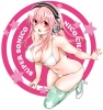 Super Sonico : Sonico 180976
bikini happy headphones high heels long hair pink red eyes stars thigh highs   anime picture