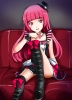 PriPara : Houjou Sophie 181050
blush card dress hat long hair pink red eyes ribbon thigh highs   anime picture