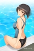 Amagami : Tsukahara Hibiki 181052
black hair blush mizugi ponytail pool red eyes short smile   anime picture