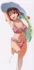 Maken ki! : Kushiya Inaho 181118
barefoot bikini blush brown eyes hair hairpins happy hat ribbon short water float wink   anime picture