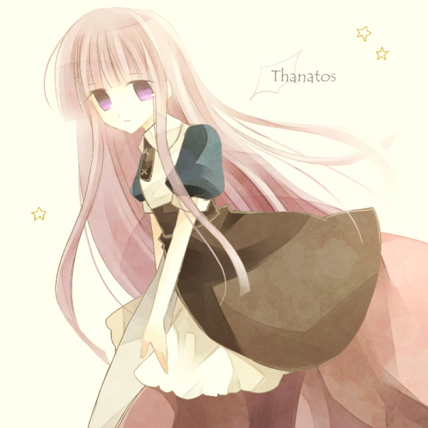 Sound, Horizon, Thanatos, dress, long, hair, pink, purple, eyes, stars, wings, , , anime, picture, , |, , , pictures