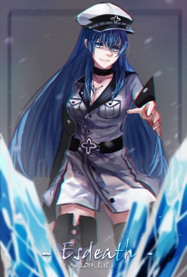 Akame ga Kill! : Esdeath 181229
 667819  akame ga kill  esdeath   ( Anime CG Anime Pictures      ) 181229   : Renshen Jiang ww
blue eyes hair choker hat long smile tattoo thigh highs uniform   anime picture
