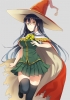 Witch Craft Works : Kagari Ayaka 181247
black hair cloak green eyes hat long seifuku thigh highs witch   anime picture
