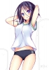 Anime CG Anime Pictures      181252
black hair bloomers (gym shorts) blue eyes blush heterochromia purple short sweat   anime picture