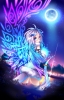 Anime CG Anime Pictures      181266
ahoge animal ears blue eyes hair blush braids dress grey horns long magic moon night pink sky stars tail tree water wings   anime picture