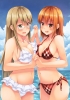 Anime CG Anime Pictures      181274
bikini blush brown eyes hair happy holding hands long megane orange short sky water   anime picture