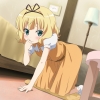 Gochuumon wa Usagi desu ka  : Kirima Sharo 181312
bed blonde hair blush dress green eyes band ribbon short smile   anime picture