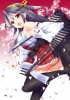 Kantai Collection : Haruna 181333
anthropomorphism black hair blush boots band long miko orange eyes skirt weapon   anime picture