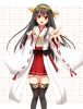 Kantai Collection : Haruna 181461
anthropomorphism black hair boots brown eyes band happy long miko skirt   anime picture